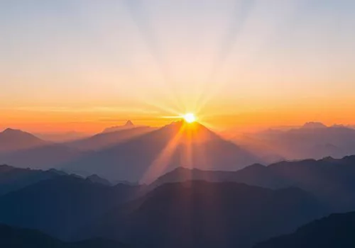 Sunrise over the mountains